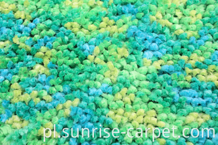 Polyester Rugs with spac dyed yarn green